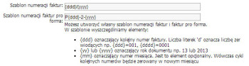 Szablon numeracji - CRM online 1.16