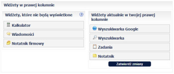 Widżety w prawej kolumnie - CRM online inFirma wersja 1.18