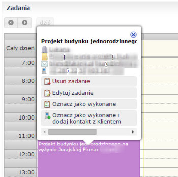 Chmurka zadań - CRM online inFirma - wersja 1.18