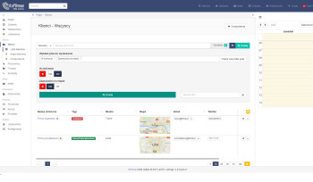 inFirma 2.0 - lista klientów z mapą