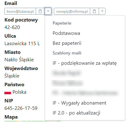 Szablony maili w systemie CRM